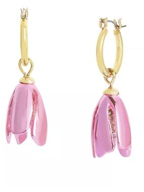 New Betsey Johnson Garden Glam Tulip hoop earrings
glossy metallic